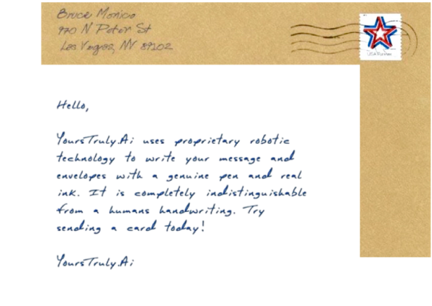 Real pen and ink card